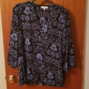 Two tone Blue V-neck Tunic